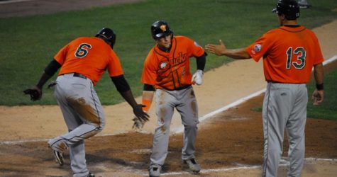 DUCKS BATTER BLUEFISH WITH 18-RUN ATTACK