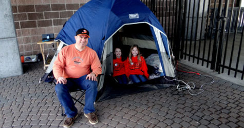 FIRST FANS LINE UP FOR DUCKS TICKETS