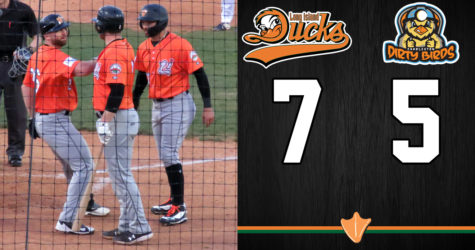 TRIO OF HOMERS LEAD DUCKS TO COMEBACK WIN IN CHARLESTON