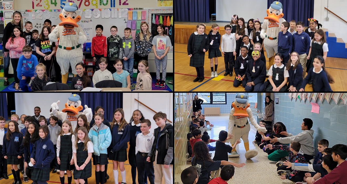 QUACKERJACK VISITS SEVERAL LONG ISLAND ELEMENTARY SCHOOLS