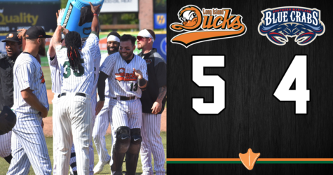 FIVE UNANSWERED RUNS SPUR DUCKS TO WADDLE-OFF WIN