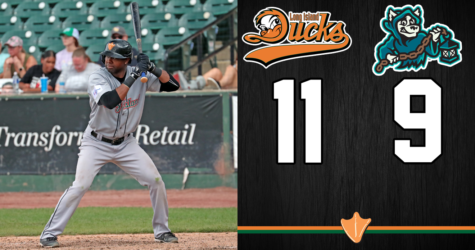 SIX-RUN COMEBACK LEADS DUCKS TO WILD WIN OVER GHOST HOUNDS