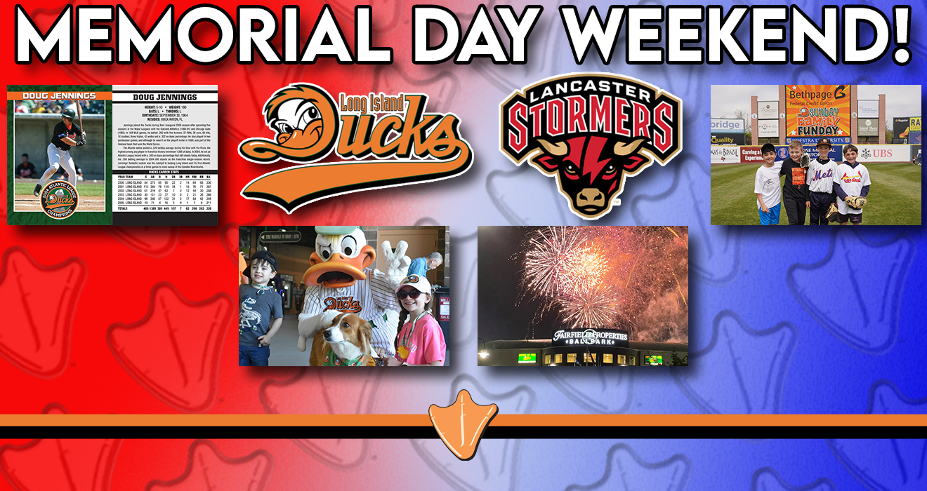 JOIN THE DUCKS FOR MEMORIAL DAY WEEKEND BASEBALL & FUN!