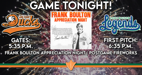 SATURDAY, MAY 2: FRANK BOULTON APPRECIATION NIGHT & FIREWORKS!