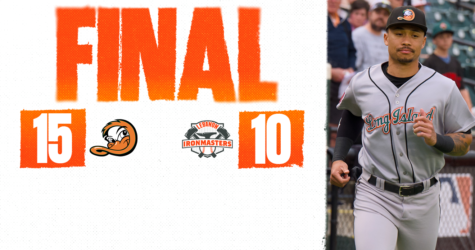 FOUR-HOMER NIGHT HELPS DUCKS DEAL IRONMASTERS FIRST-EVER LOSS