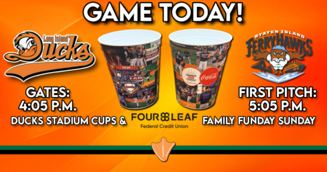 GAME TODAY: DUCKS STADIUM CUPS + FOURLEAF FAMILY FUNDAY SUNDAY!