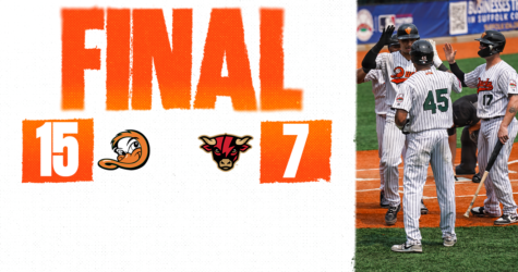 SEVEN-RUN SEVENTH PROPELS DUCKS OVER STORMERS